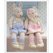 LILY & SAMUEL...Spring Baby Bunnies / 2 Pattern Deal/ Email /PDF Toy Knitting Patterns/ New