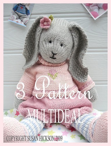Bluebell/Daisy/Primrose/ 3 Pattern Deal /Girl Bunnies /PDF Email Toy Knitting Patterns