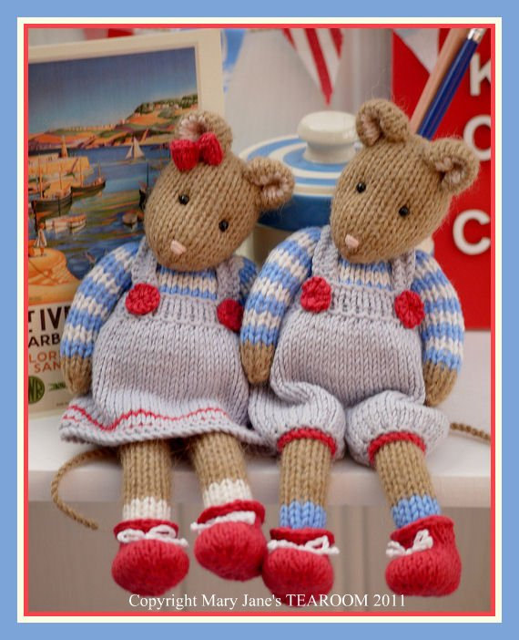 MJT Little Gems 2 'CORNISH Mice' Pdf /email Toy Knitting Pattern / NEW