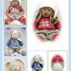 Bo / Oscar/ 2 Toy Pattern MJT Deal /Boy Bunnies /PDF Email Toy Knitting Patterns